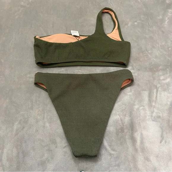 J. Crew Textured 2-Piece Set Bikini Top & Bottom Green 27363 - Picture 6 of 12